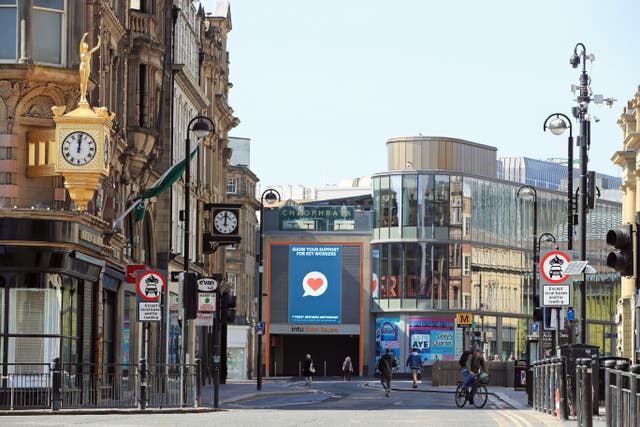 Empty streets in Newcastle upon Tyne (Owen Humphreys/PA)