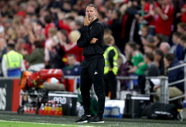 Wales manager Ryan Giggs directs the show from the touchline