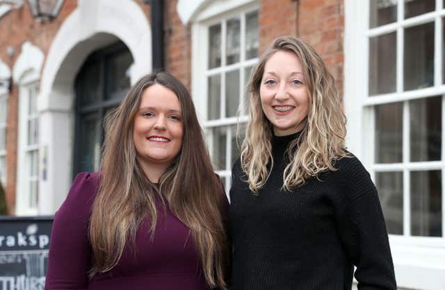 Tessa Hince (left) and Hayley Ash founded the Christmas Community Lunch (Andrew Matthews/PA)
