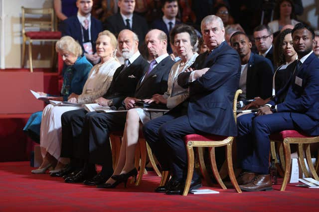 The Duke of York and the Princess Royal join other members of the royal family (Jonathan Brady/PA)