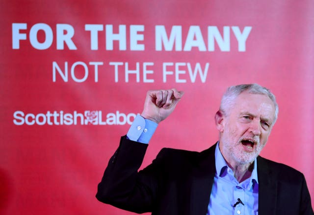 Jeremy Corbyn speaks at a campaign rally on a recent visit to Scotland (Jane Barlow/PA)