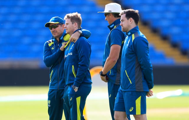 Langer, left, says he did not consider applying for England's two head coach roles (Mike Egerton/PA)