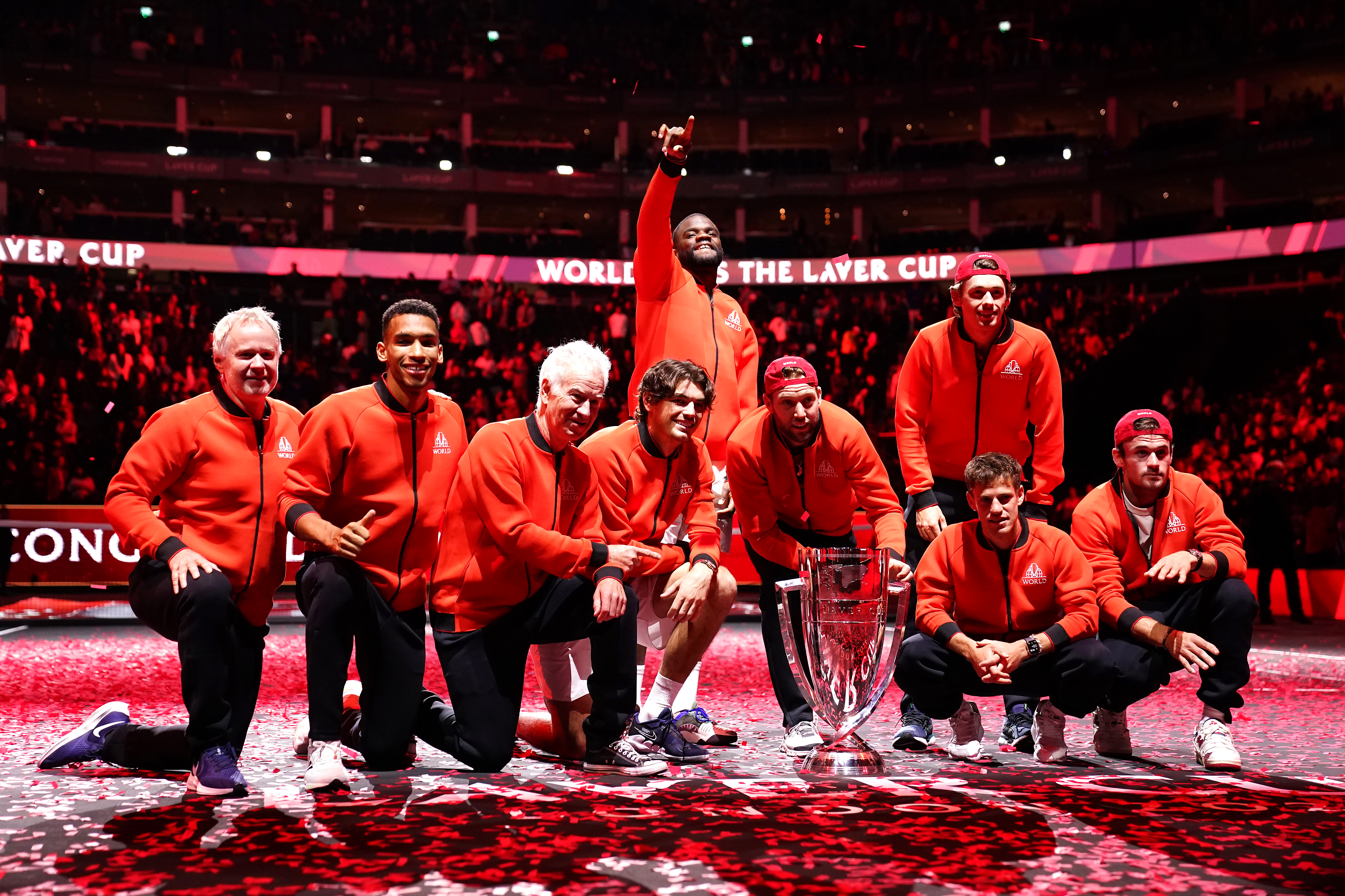 Team World celebrate
