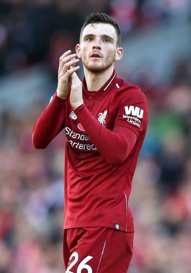 Andy Robertson played for Liverpool on Sunday 