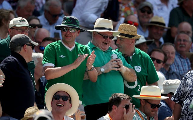 Ireland fans celebrate as England are skittled for 85