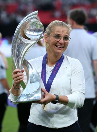 Sarina Wiegman celebrates England's victory
