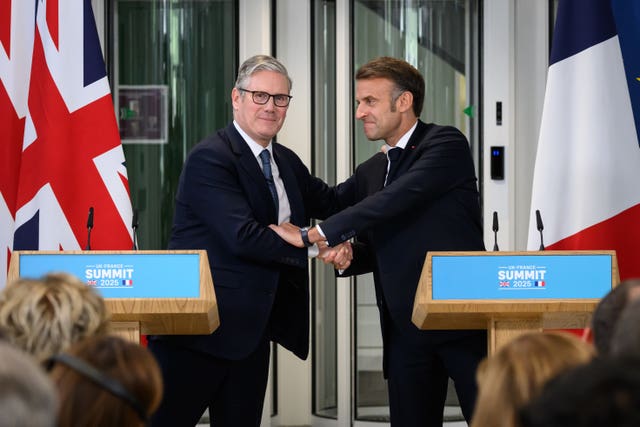 Prime Minister Sir Keir Starmer and French President Emmanuel Macron