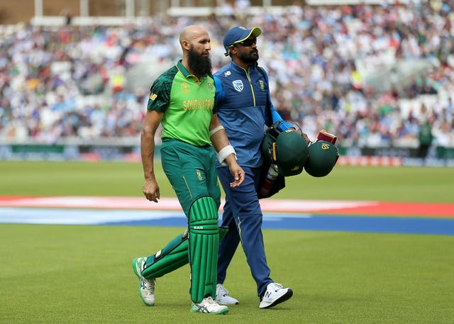 South Africa's Hashim Amla had to leave the field