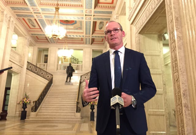 Ireland’s deputy premier Simon Coveney at Stormont, Belfast
