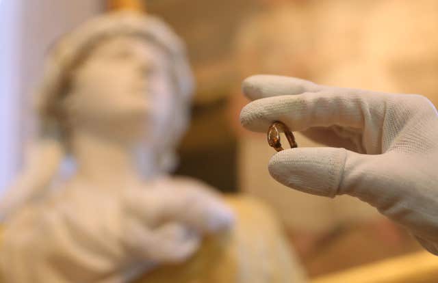 Lord Nelson betrothal ring on display