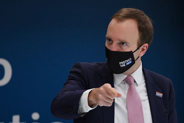 Health Secretary Matt Hancock