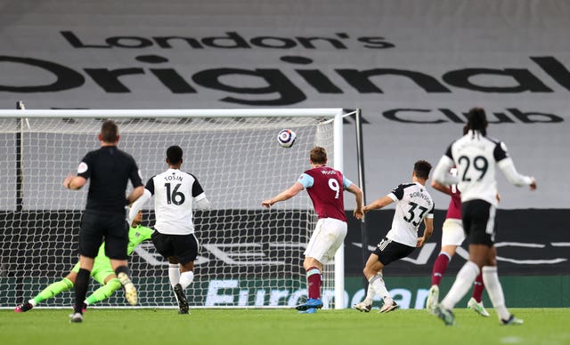 Chris Wood fires home Burnley's second goal of the game