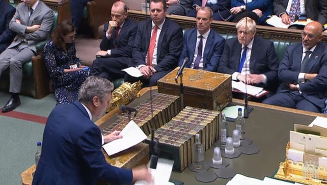 Labour leader Keir Starmer speaks during Prime Minister’s Questions