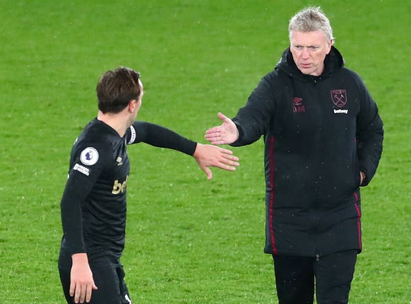 Noble says boss David Moyes (right) has
