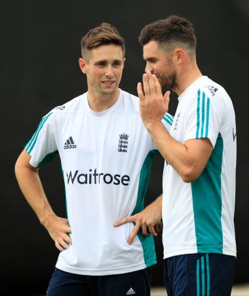 Chris Woakes, left, and James Anderson