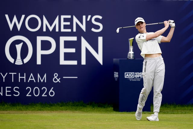 Charley Hull of England on the 1st tee