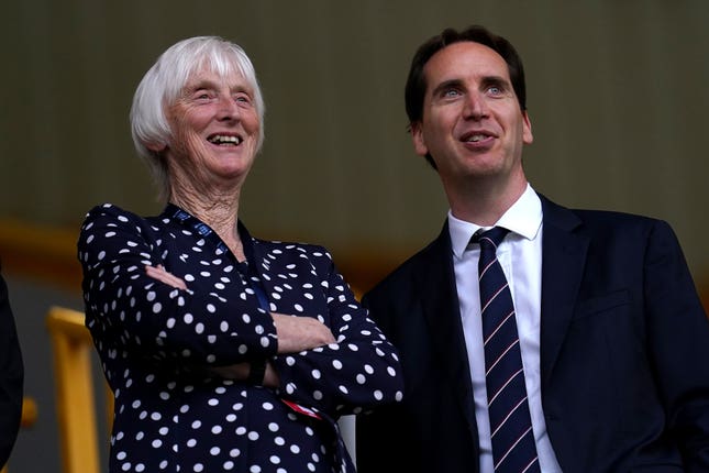 Baroness Sue Campbell (left) and FA chief executive Mark Bullingham are keen to keep Wiegman as England head coach.