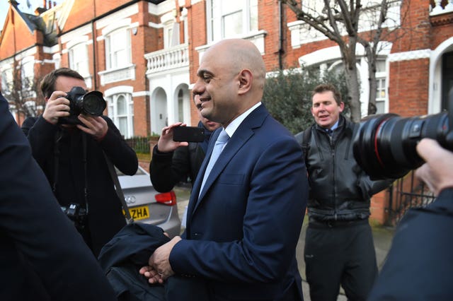 Former cancellor Sajid Javid leaving his home following the Cabinet reshuffle