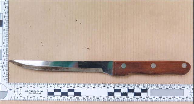 Handout photo of a knife which was shown to the court (Metropolitan Police/PA)