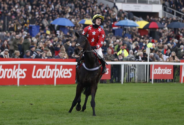 Jacamar and Danny Mullins after winning at Kempton on Boxing Day