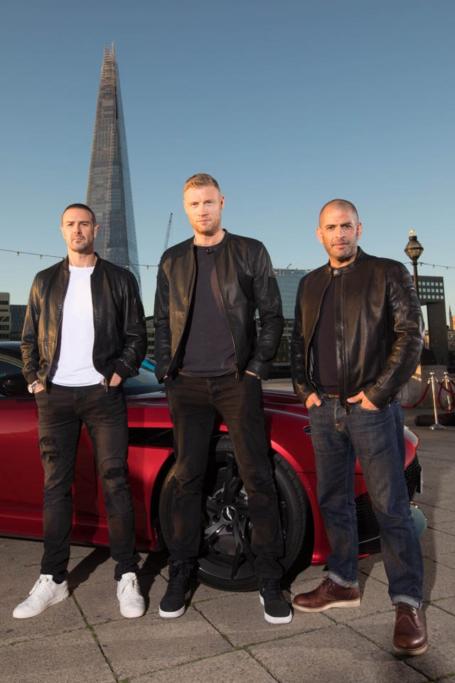 Paddy McGuinness, Freddie Flintoff and Chris Harris