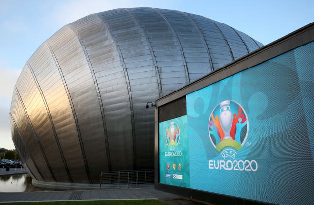UEFA Euro 2020 logo at the Glasgow Science Centre