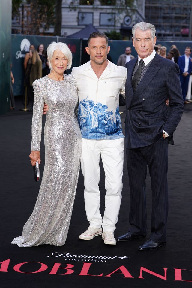 Hellen Mirren, Tom Hardy and Pierce Brosnan