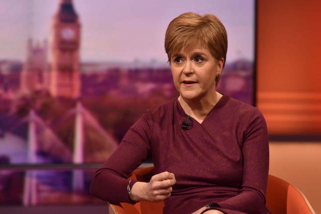 The SNP’s leader Nicola Sturgeon (Jeff Overs/BBC/PA)