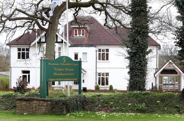 A view of Tylden House, headquarters of Sussex Health Care (Gareth Fuller/PA)