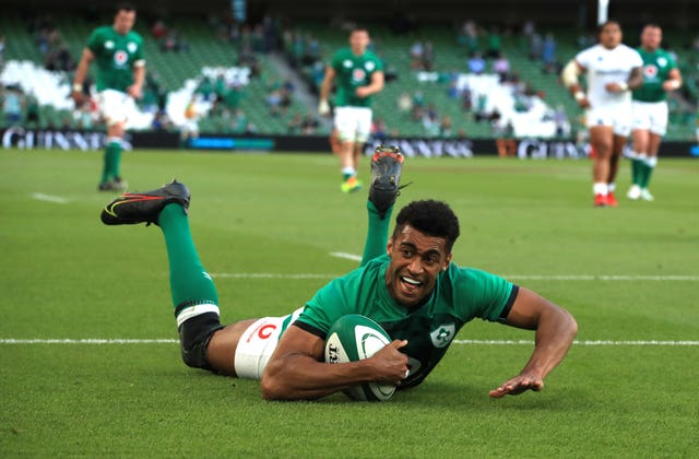 Ireland wing Robert Baloucoune will win his third Test cap