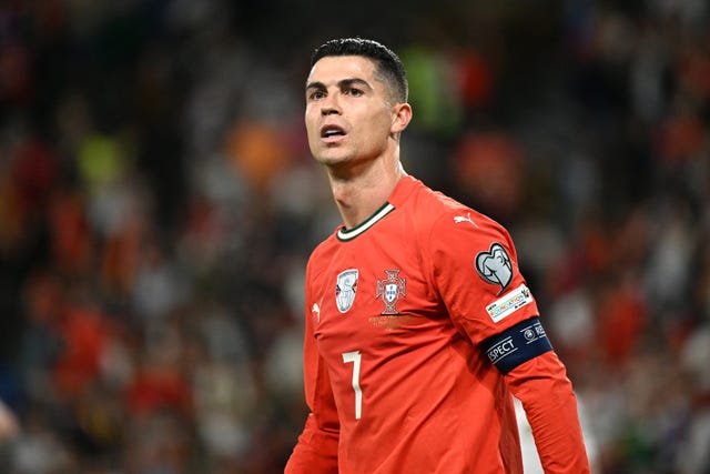 Cristiano Ronaldo in action for Portugal