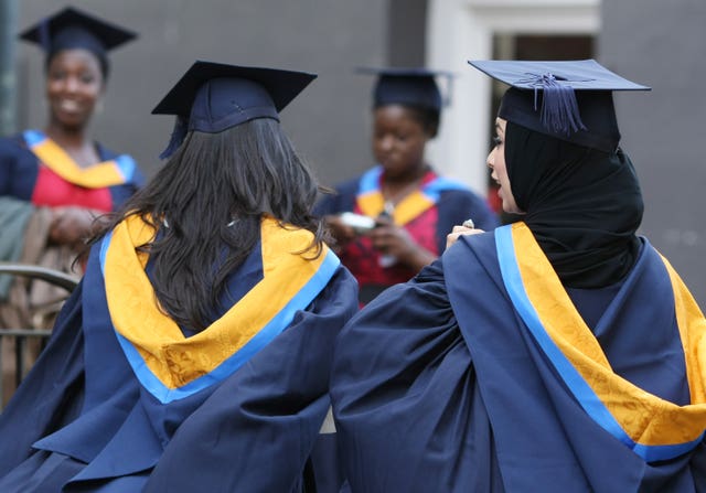 Students wearing Mortar Boards and Gowns after graduating