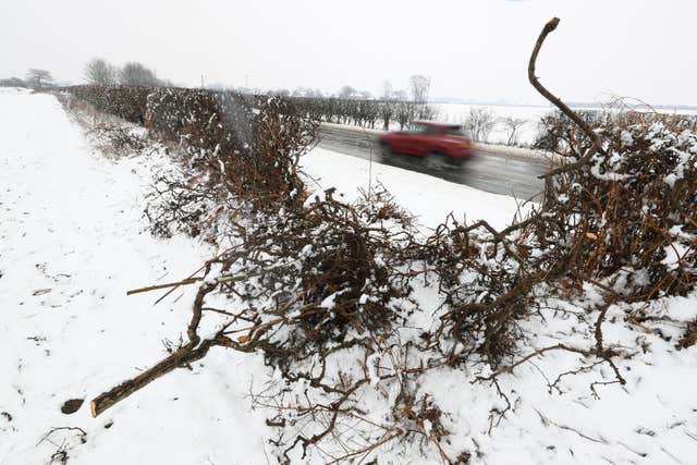 The scene of the crash on the A61 near Thirsk (Owen Humphreys/PA)