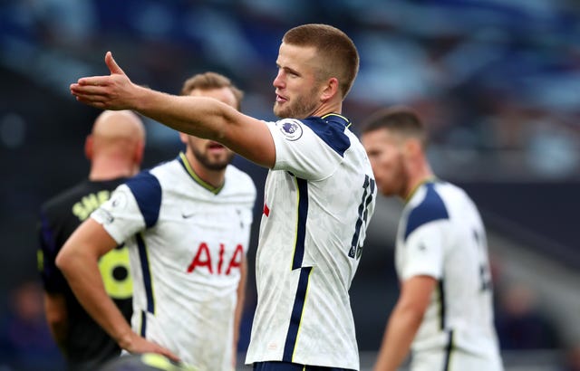 Tottenham's Eric Dier reacts after being penalised for handball against Newcastle