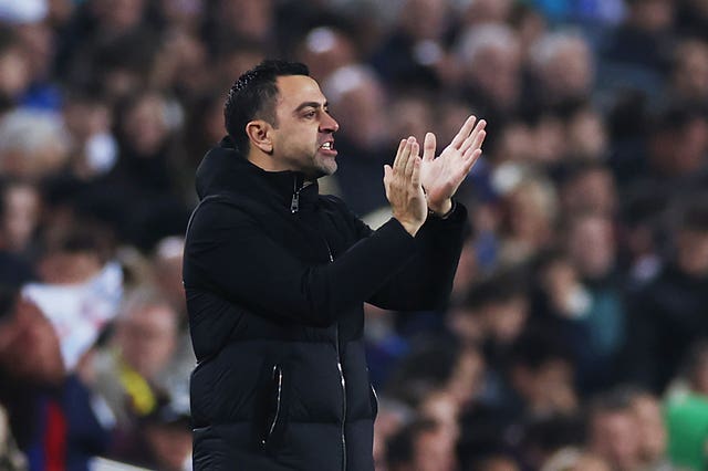 Xavi on the touchline (Isabel Infantes/PA)