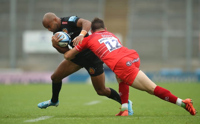 Tom O'Flaherty is hit hard by Matt Scott