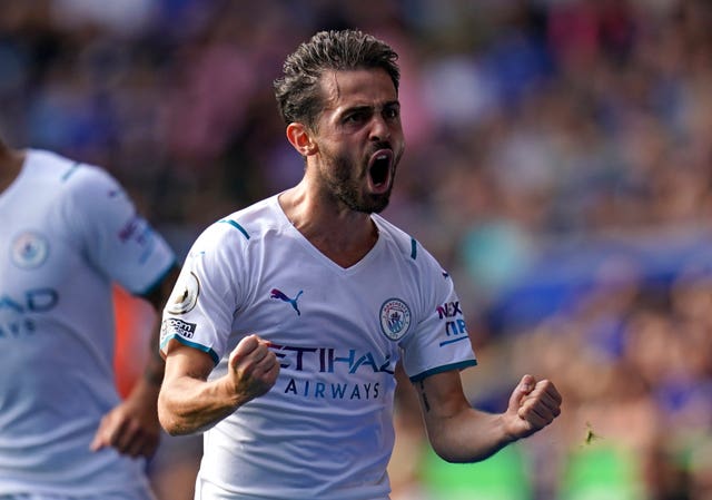 Manchester City's Bernardo Silva celebrates