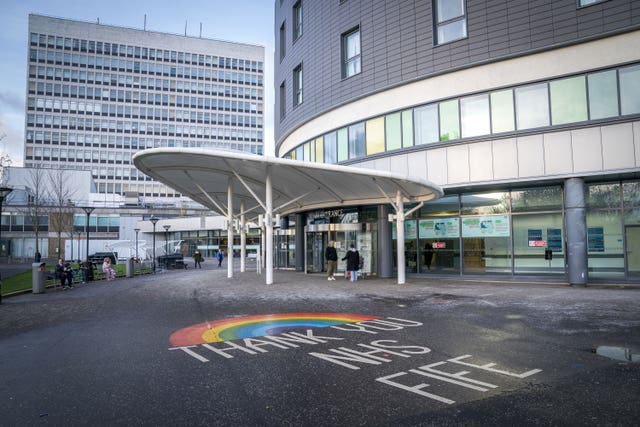 External view of the main entrance at Victoria Hospital in Kirkcaldy