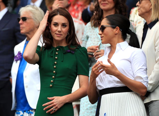 The Duchesses of Cambridge and Sussex were in the Royal Box