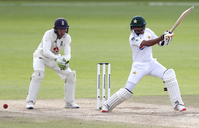 An unbeaten half-century from Babar Azam, right, helped Pakistan draw the third Test against England (Alastair Grant/PA)