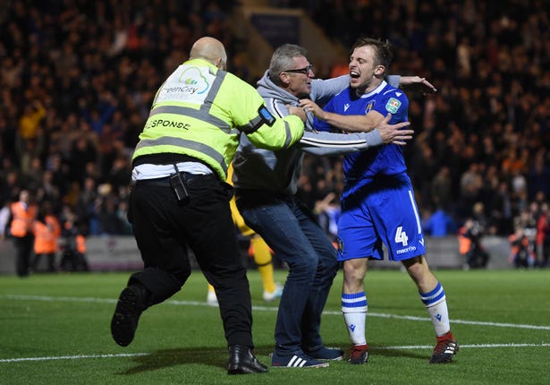 Lapslie celebrates scoring the winning penalty
