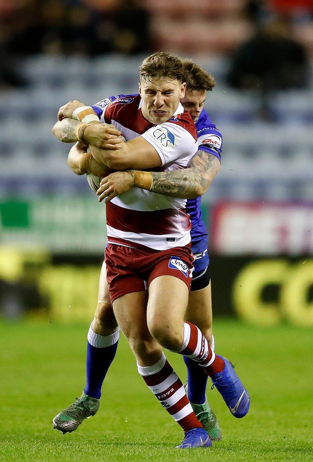 George Williams crossed for Wigan as they brushed aside Leeds