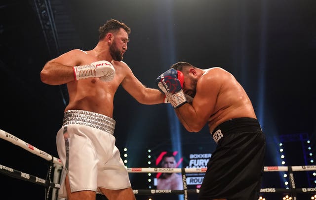 Hughie Fury (left) defeated Christian Hammer