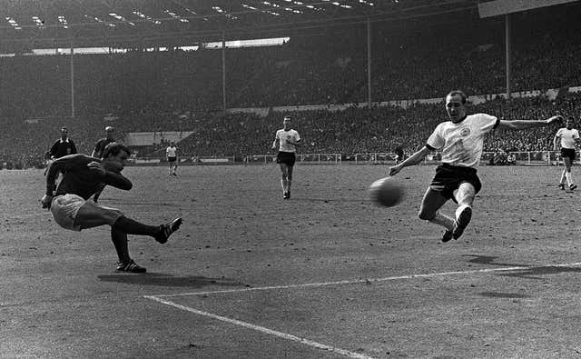 Geoff Hurst scores