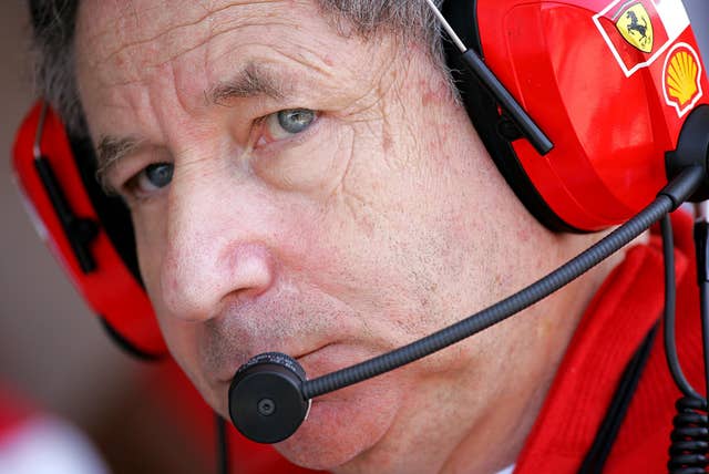 Jean Todt during a practice session with Ferrari