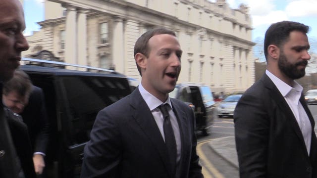 Facebook chief executive Mark Zuckerberg arriving for a meeting with politicians in Dublin to discuss regulation of social media and harmful content