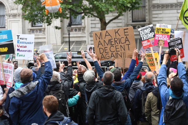 Protesters on Whitehall