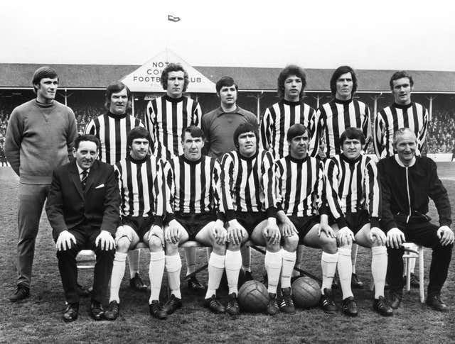 Jimmy Sirrel, front left, is regarded as County's most successful manager