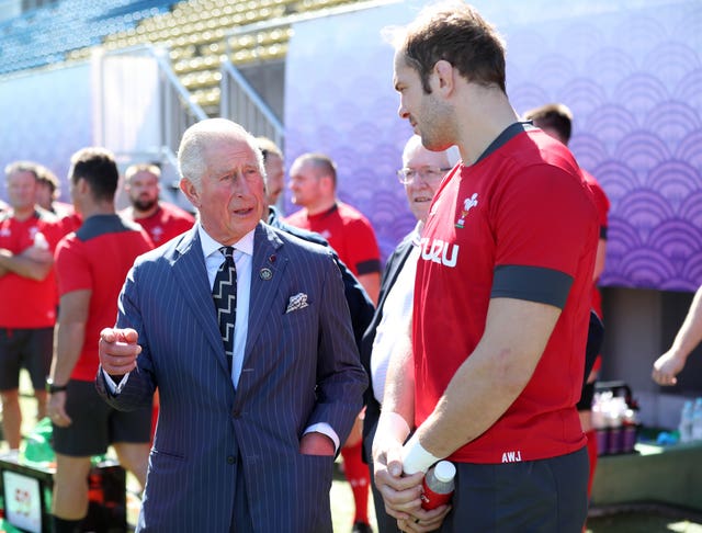 Alun Wyn Jones met the Prince of Wales at training on Tuesday 