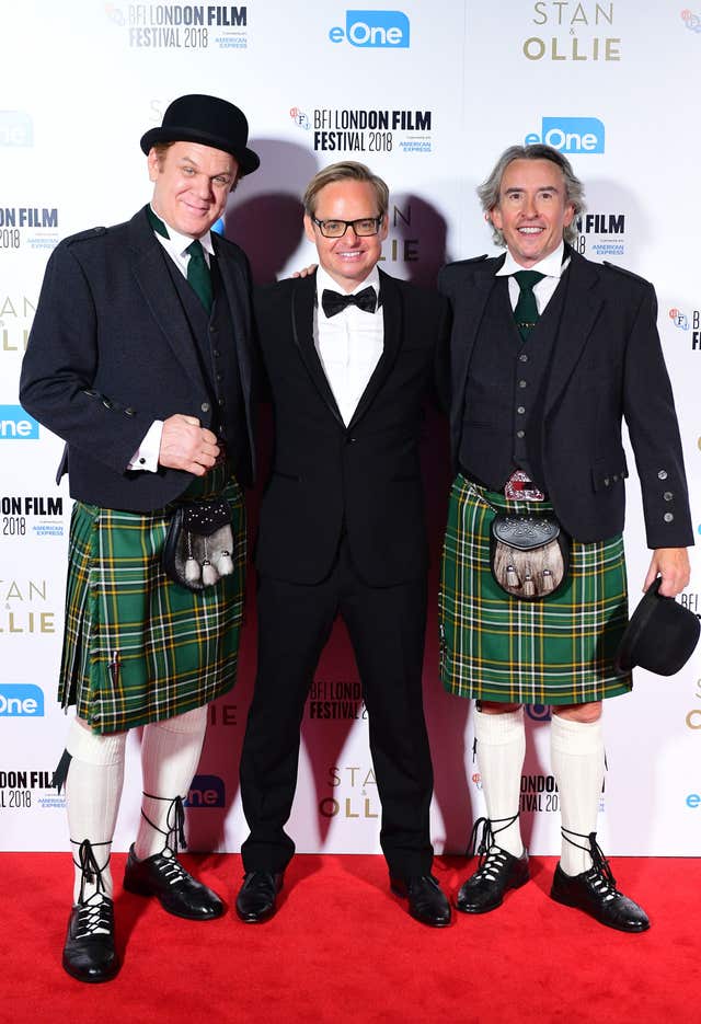 Coogan and Reilly stand alongside director Jon S Baird at the film's premiere in London (Ian West/PA)